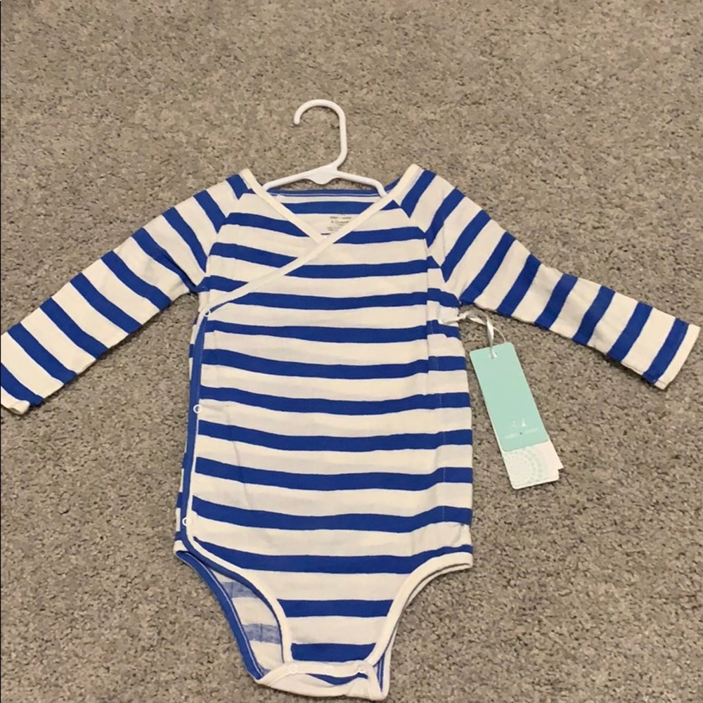Aden + Anais Blue and White Striped Onesie